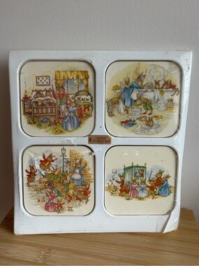 Vintage Bunnykins Royal Doulton  Coaster Set of 4